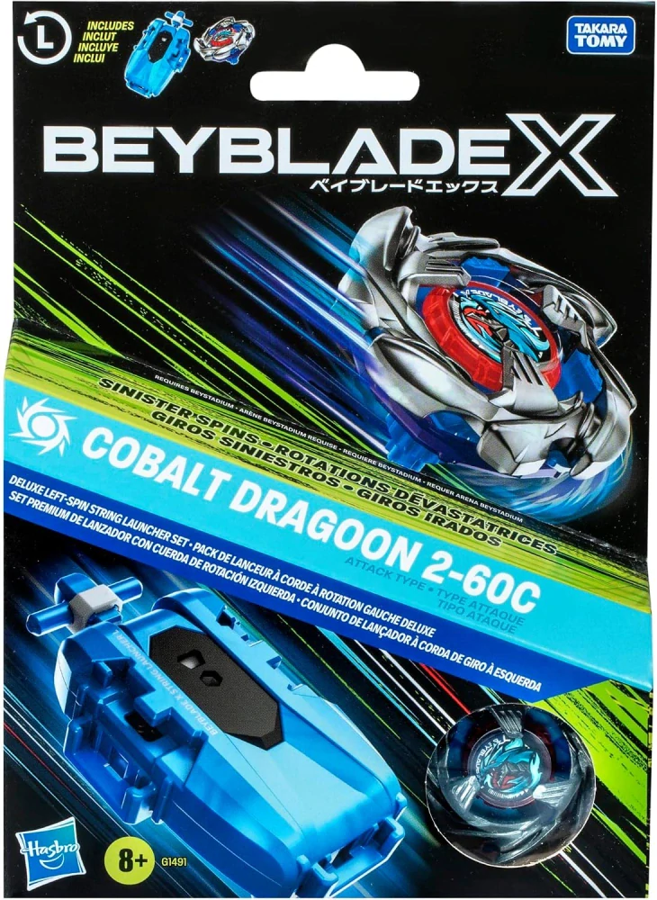 Beyblade X + Cobalt Dragoon 2-60C s levotočivým vystřelovačem Hasbro