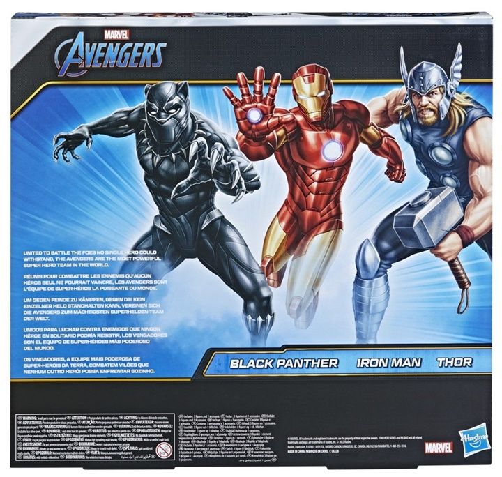 Avengers Sada 3 Figurek 30 cm Černý Panter Iron Man Thor od Hasbro