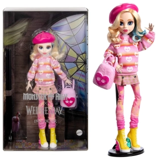 Mattel Panenka Monster High X Wednesday Enid Sinclair v růžovém outfitu HXJ05