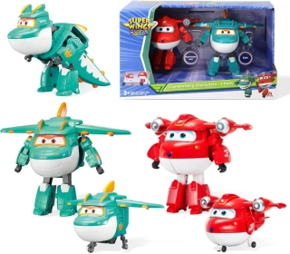 Super Wings - Sada 2 Transformujících vozidel - Jett a Tino Dino od Alpha Group
