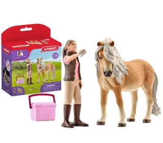 Schleich 41431 Klisna koně Islandského s ošetřovatelkou
