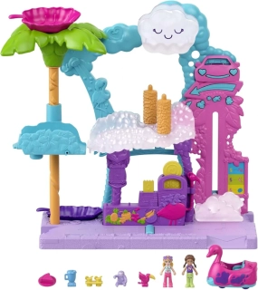Mattel Polly Pocket Pollyville Zábavná automyčka Plameňák