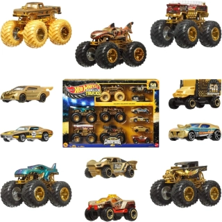 Hot Wheels Sada 11 autíček Monster Truck Champions Trophy JDW07 od Mattel