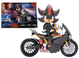 Originální pohyblivá figurka ze filmu Sonic 3, 13 cm, SHADOW s motocyklem