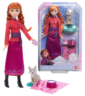 FROZEN LEDOVÉ KRÁLOVSTVÍ PANENKA ANNA 29 CM A VLČEK + PŘÍSLUŠENSTVÍ JFG17