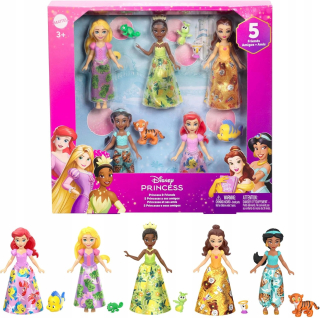 Mattel Disney Princess sada 5 panenek a figurek princezny Disneya JBL33