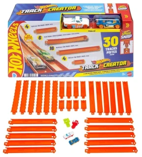Mattel Hot Wheels Track Crator Speed Snap balení drah pro rozšíření 7,6 metrů JDW42