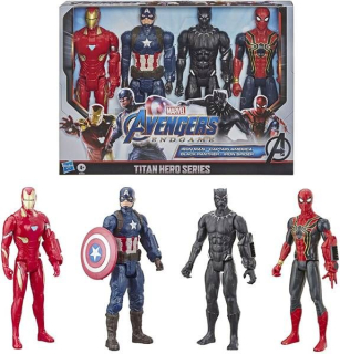 Avengers Sada 4 Figurek 30 cm Černý Panter Iron Man Kapitan Amerika Spiderman od Hasbro